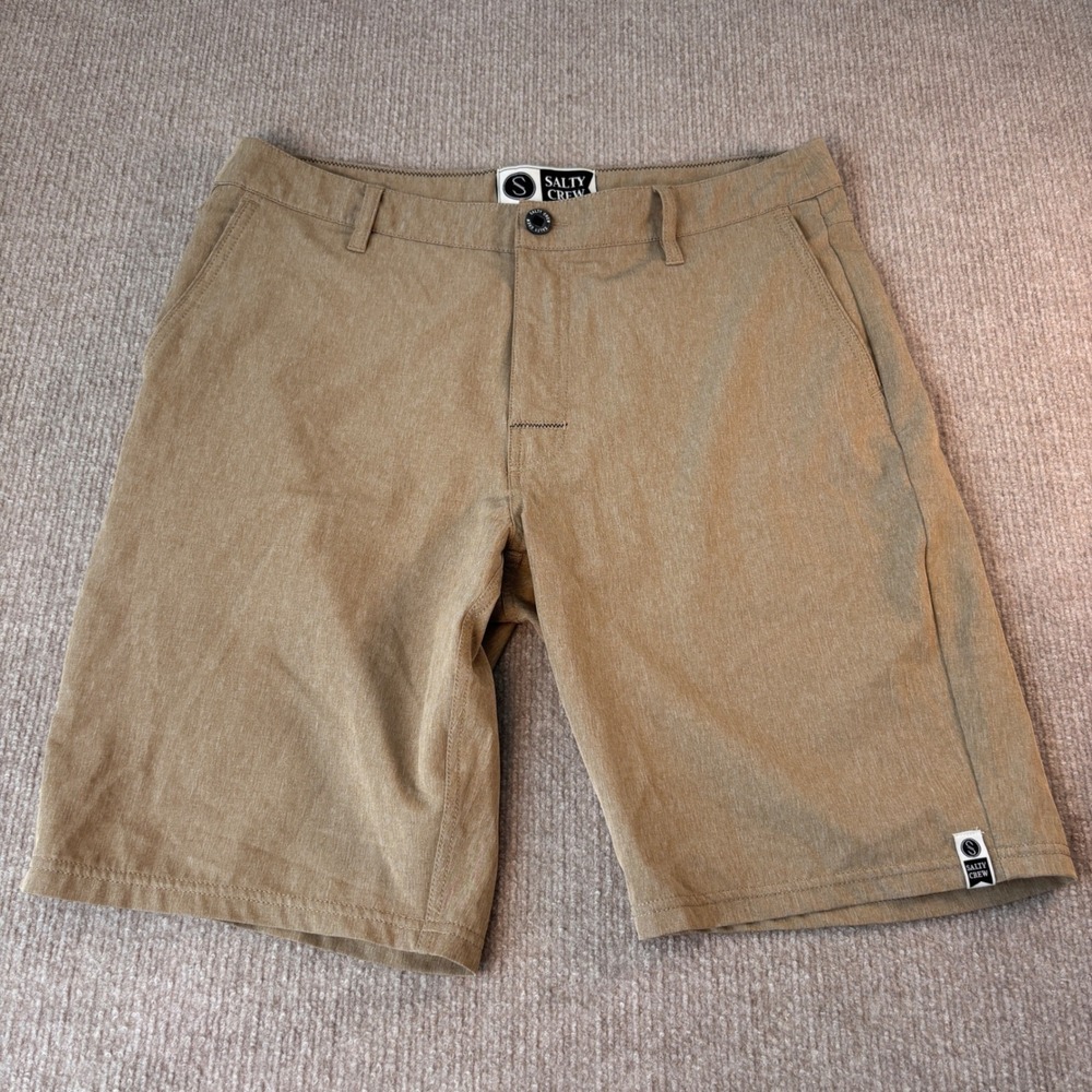 Salty Crew Tan 10" Crew Hybrid Performance Shorts Men's Size 34 EUC